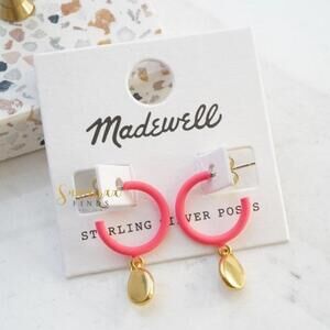 Madewell Neon Coin Hoop Earrings
